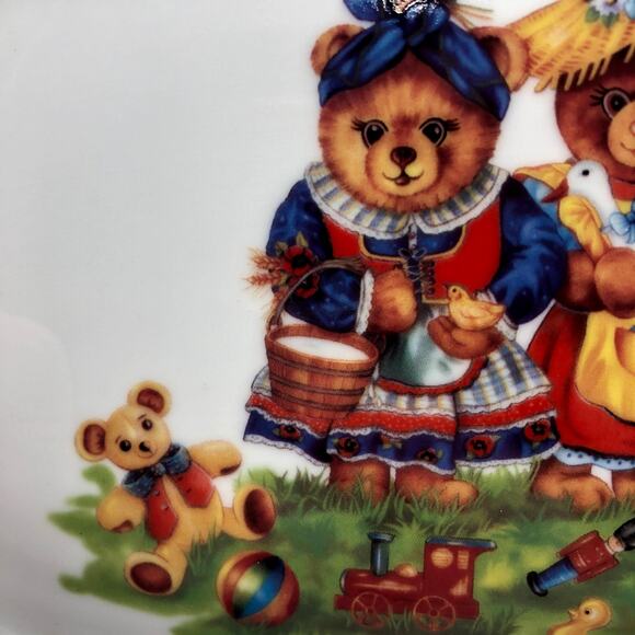 Limoges Porcelain Transfer Print Bear‎ Child Tray - Picture 6 of 7